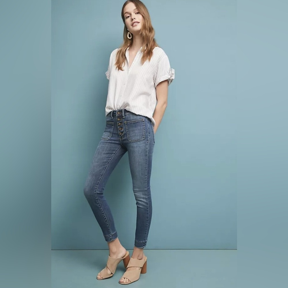 Anthropologie Pilcro Butterfly High Rise Denim Leggings Size 28